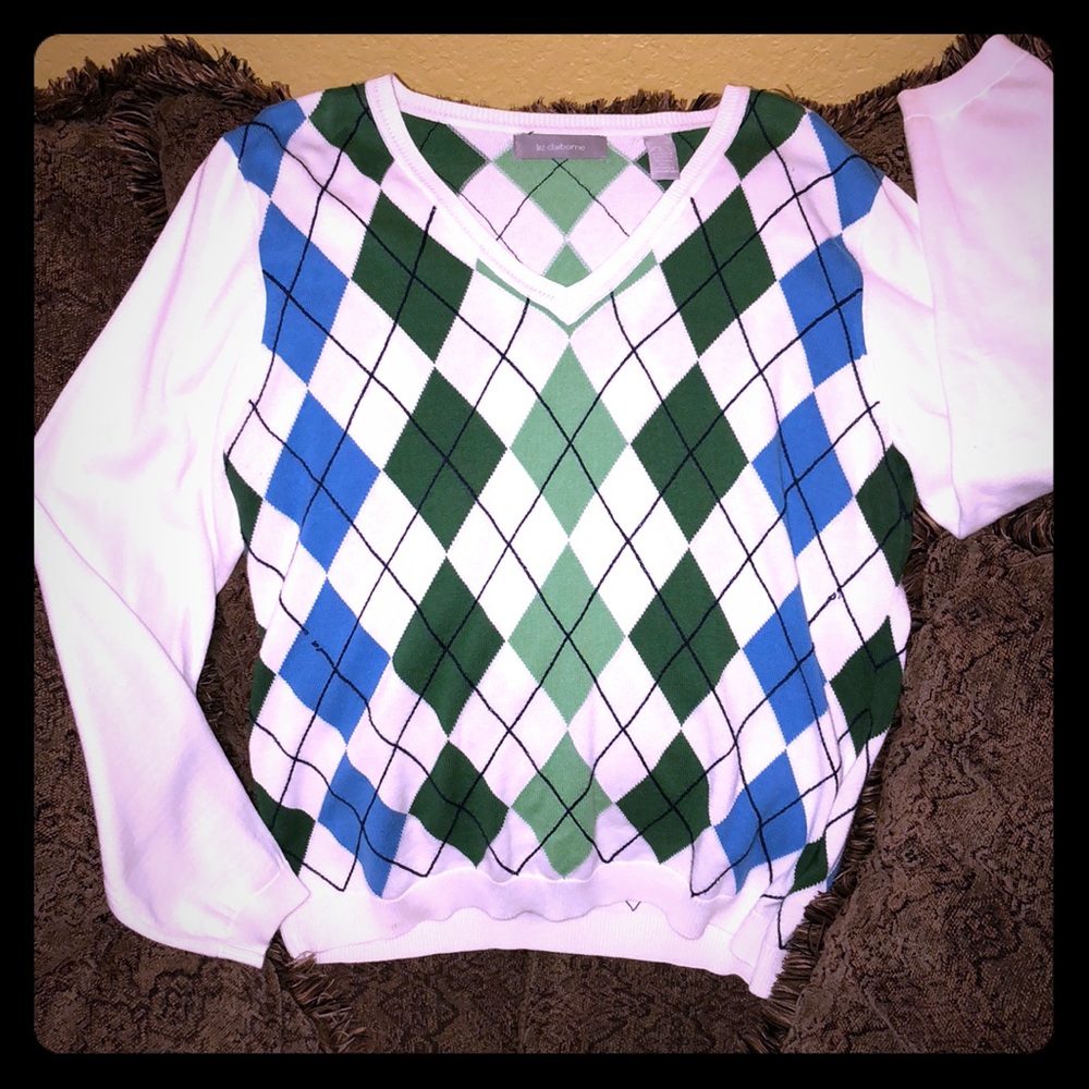 Golf plaid sweater by Liz Claiborne, XL